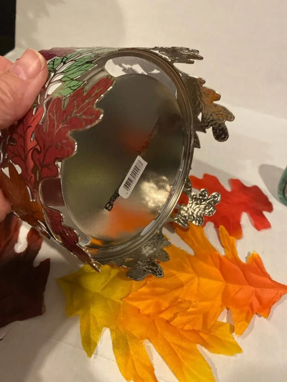 Bath & Body Works “Autumn Leaf Garland” 3 Wick Candle Holder Fall Decor